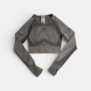 Gymshark Charcoal Long Sleeve Crop Top